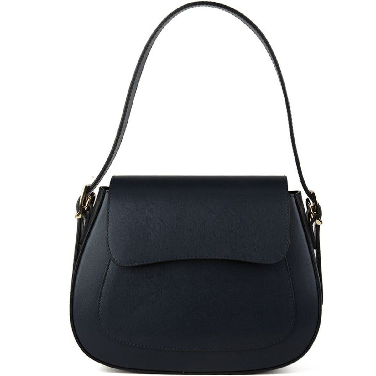 Klassische Glattleder-Schultertasche