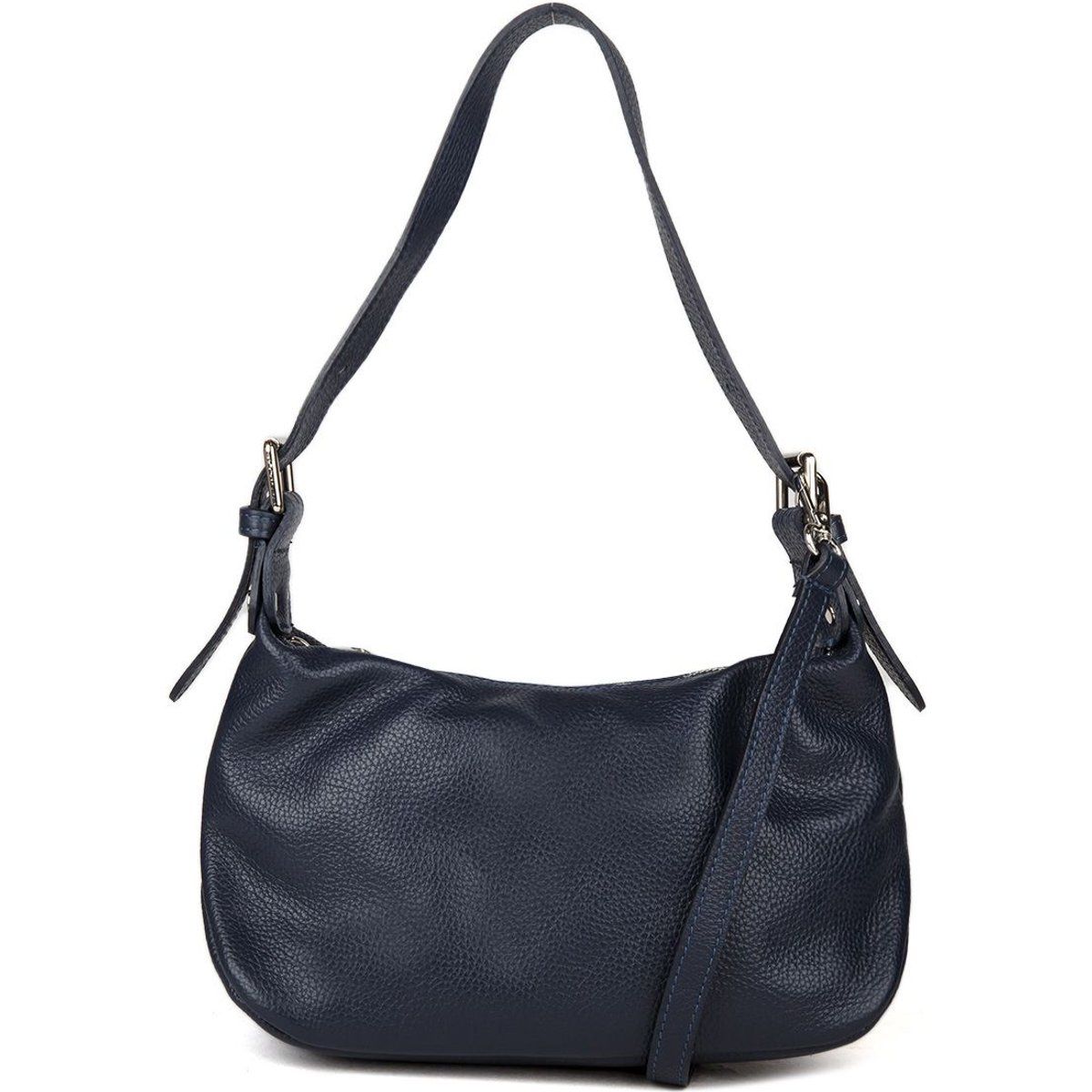 Schultertasche aus genarbtem Leder