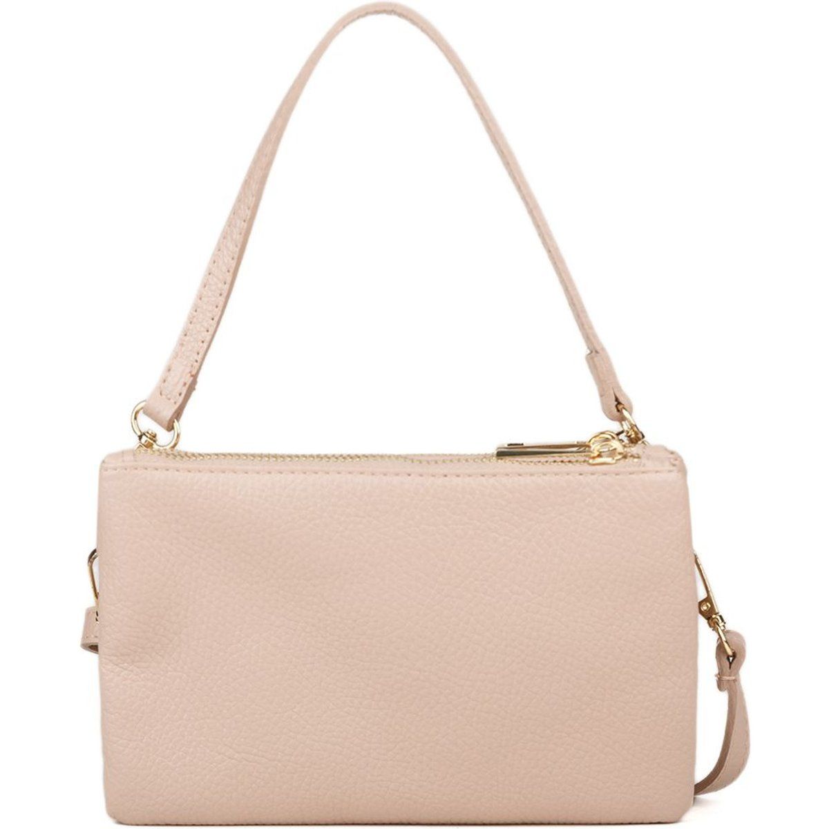 Minimalistische Dreifach-Zip-Ledertasche