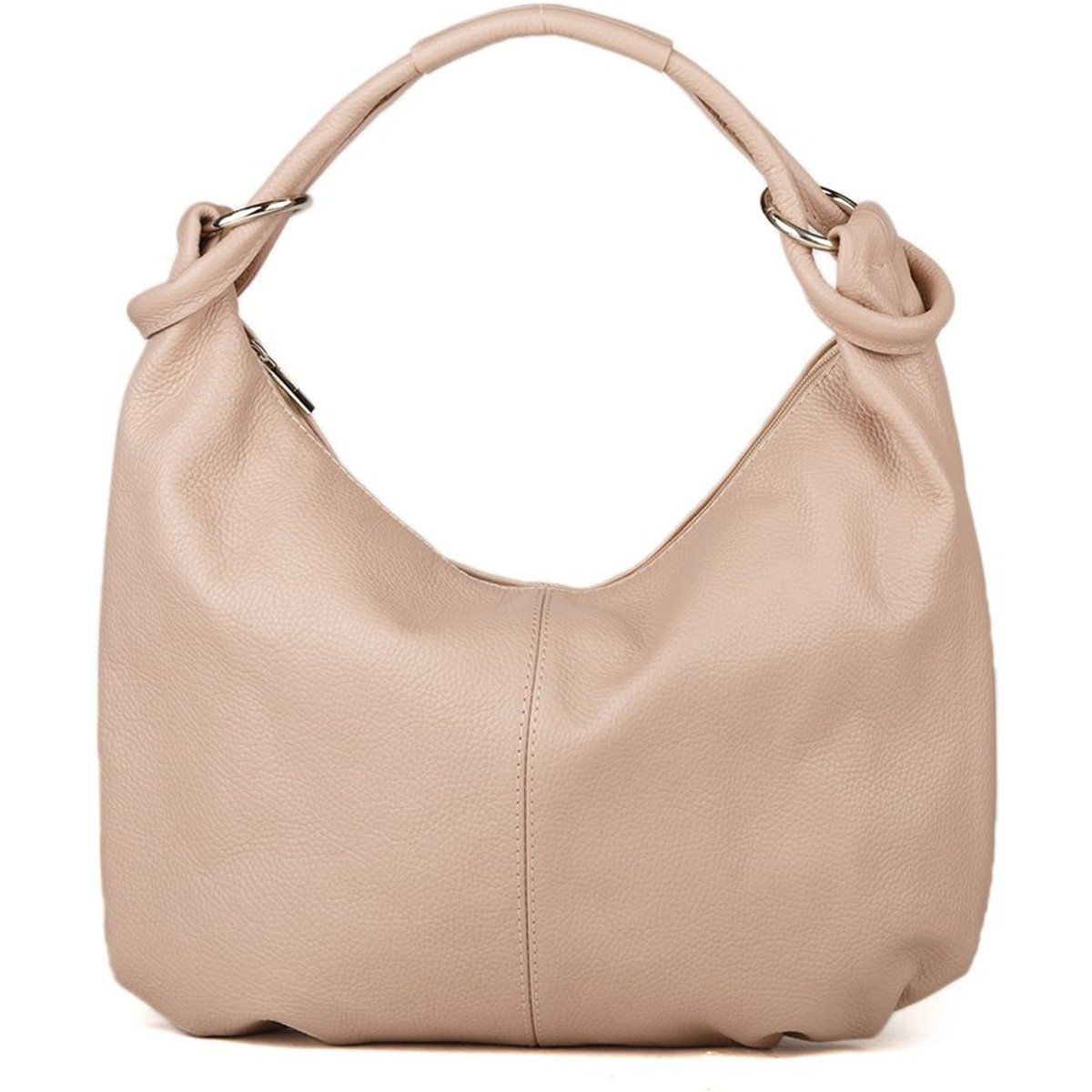 Weiche Hobo-Tasche aus genarbtem Leder