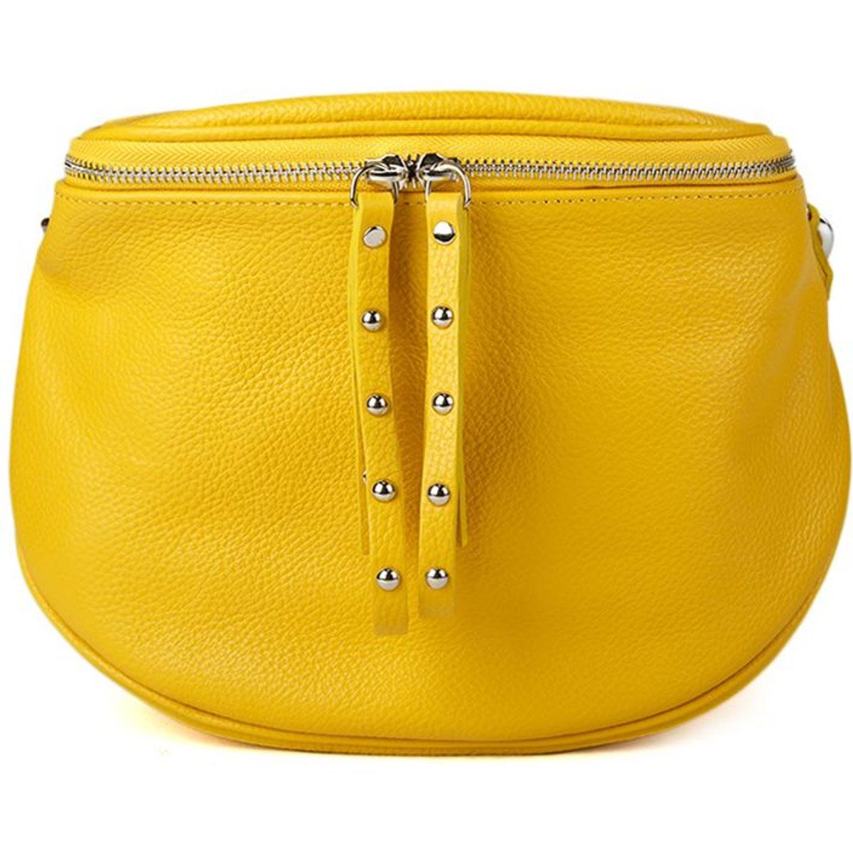Geprägte Leder-Slingtasche mit Nieten