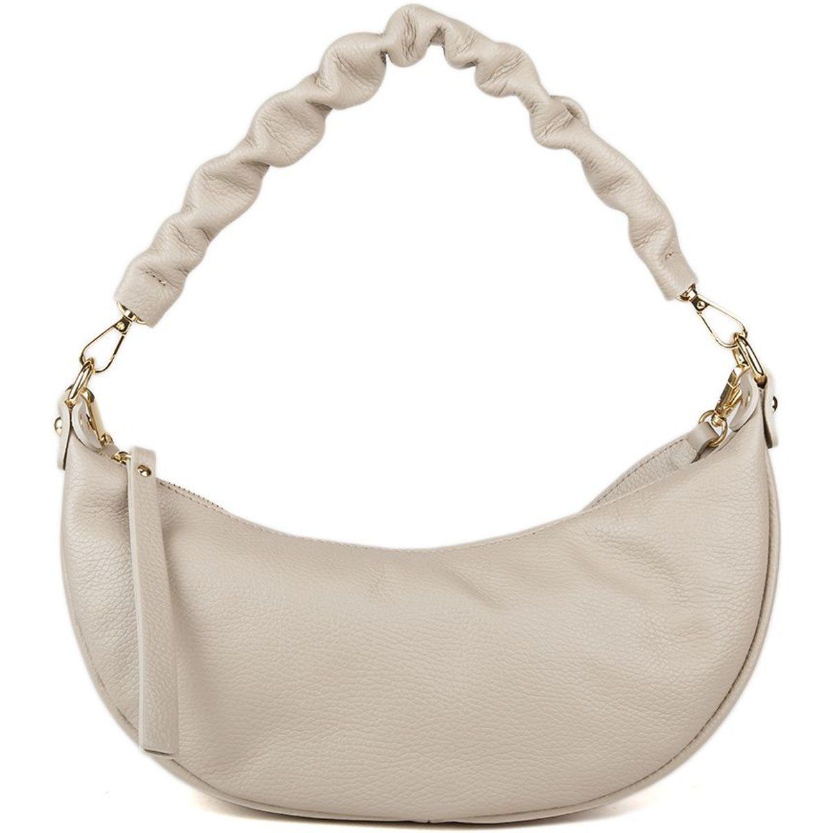 Elegante Halbmondtasche mit gerafftem Griff