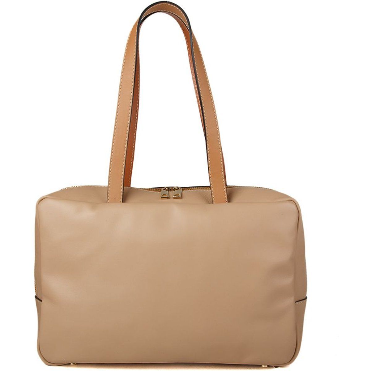 Minimalistische strukturierte Schultertasche aus Leder