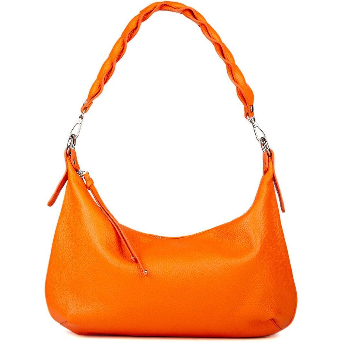 Leder-Hobo-Tasche mit geflochtenem Griff