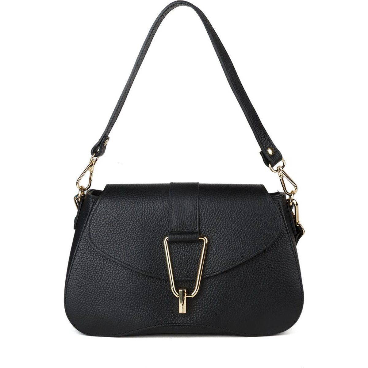 Elegante Schultertasche aus genarbtem Leder