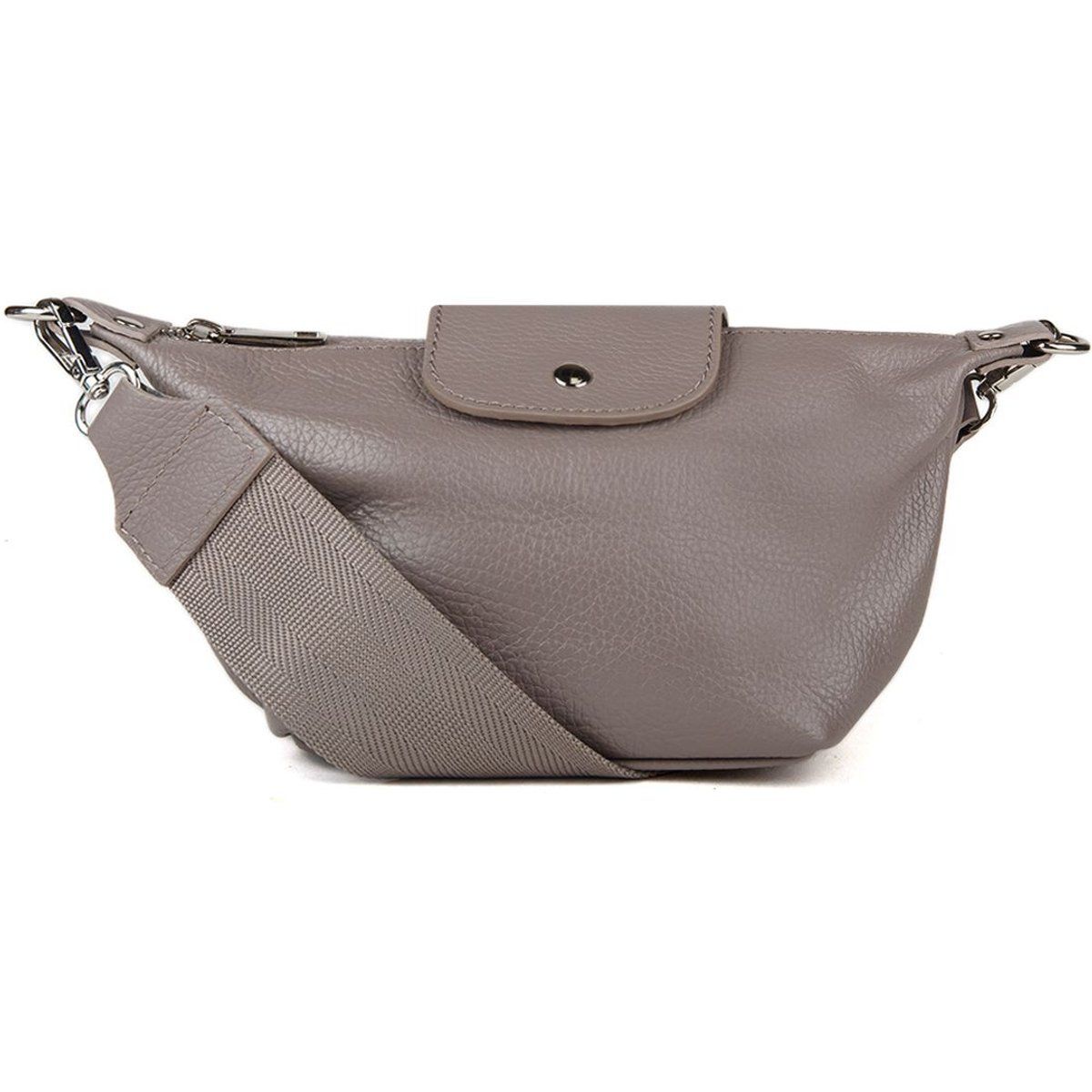 Strukturierte Leder-Bogen-Tasche