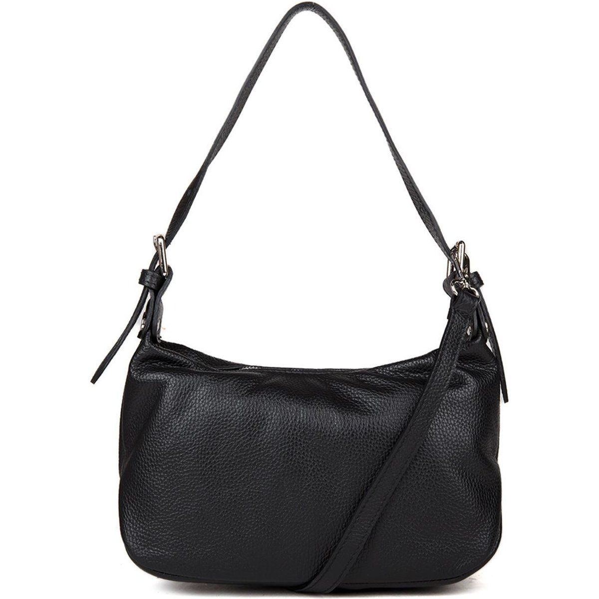 Schultertasche aus genarbtem Leder
