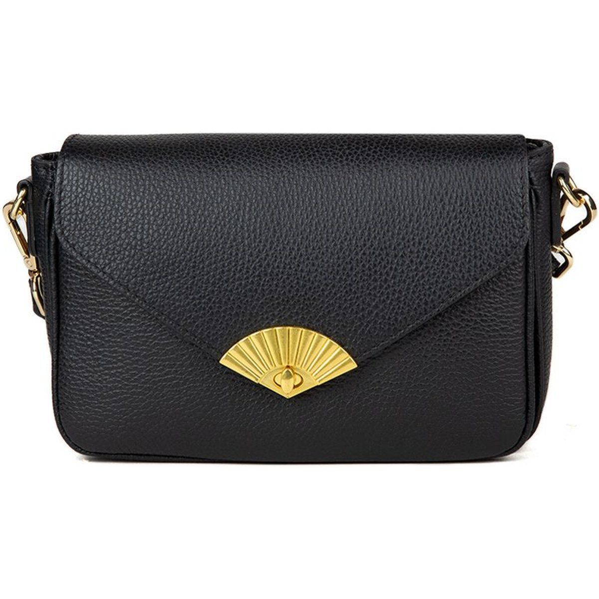 Elegante Überschlagtasche mit Fächer-Detail