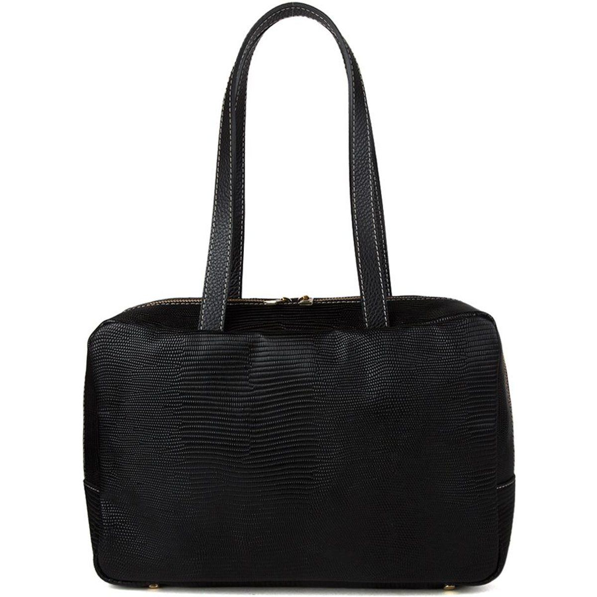 Schultertasche mit Echsen-Prägung