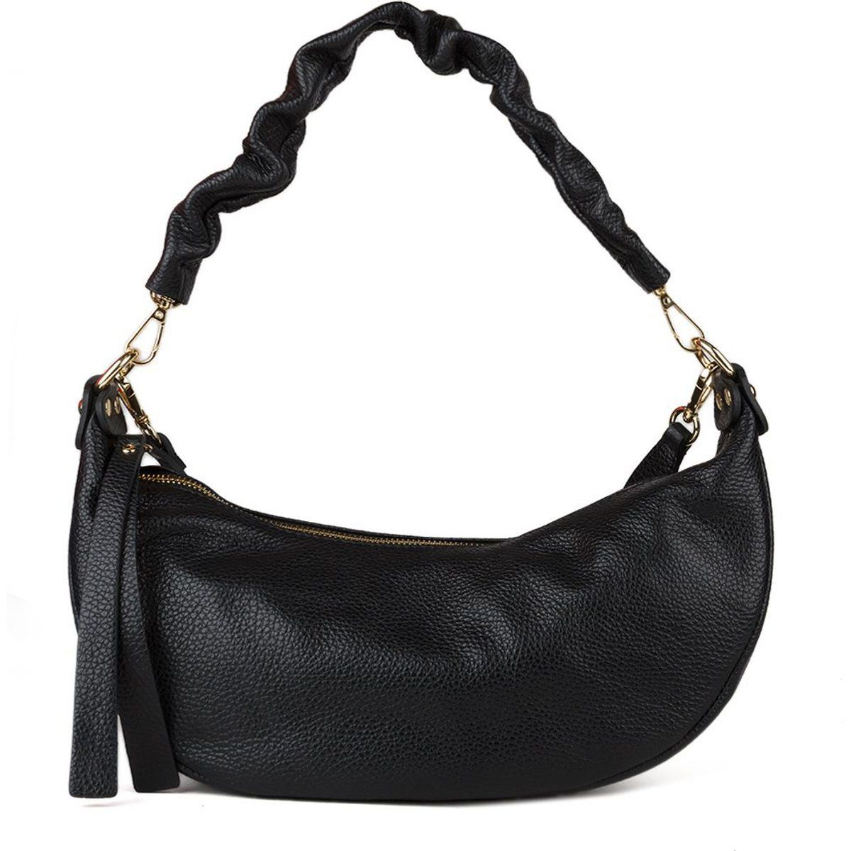 Elegante Schultertasche aus genarbtem Leder