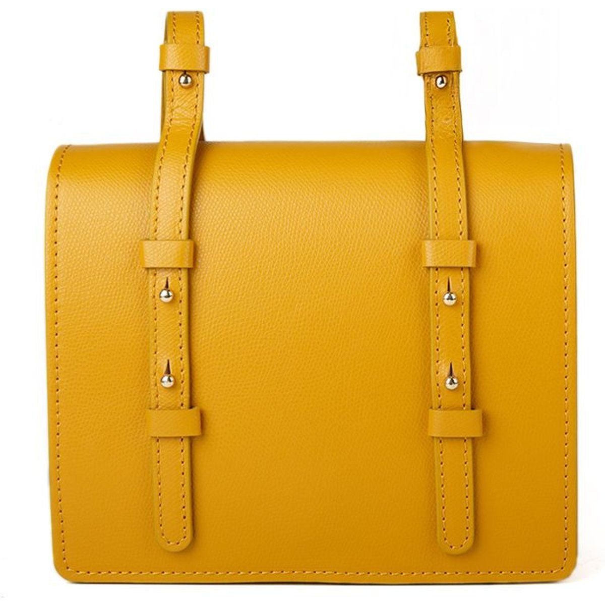 Strukturierter Lederrucksack im Tornister-Stil