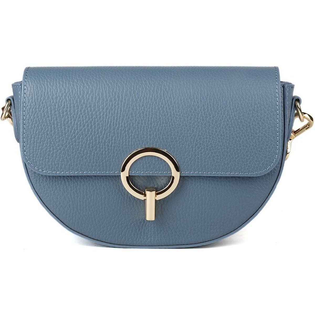 Elegante halbmondförmige Leder-Schultertasche