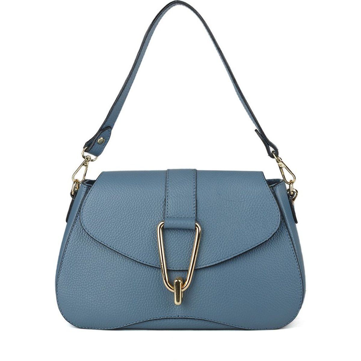Elegante Schultertasche aus genarbtem Leder