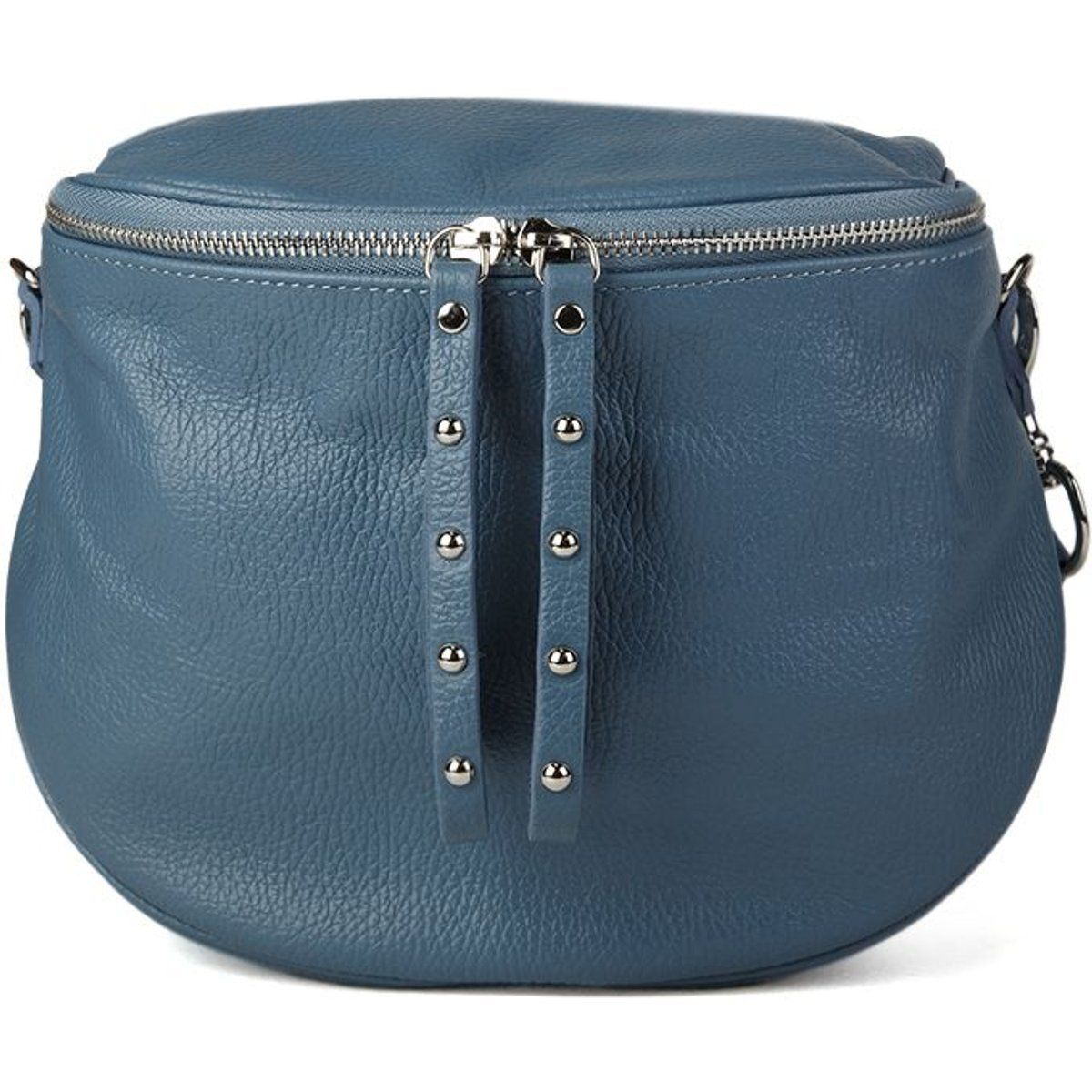 Leder-Umhängetasche mit Nieten-Details