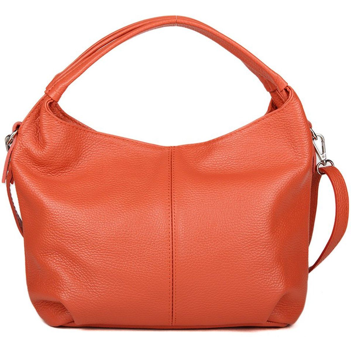 Hobo-Schultertasche aus genarbtem Leder