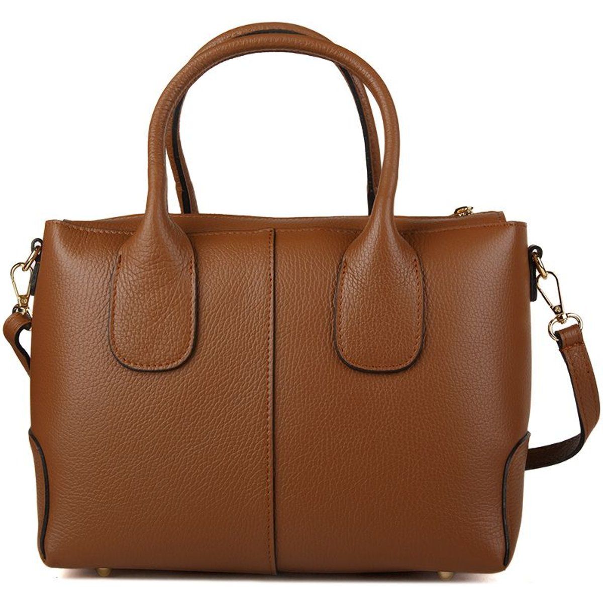 Genarbte Leder-Henkeltasche
