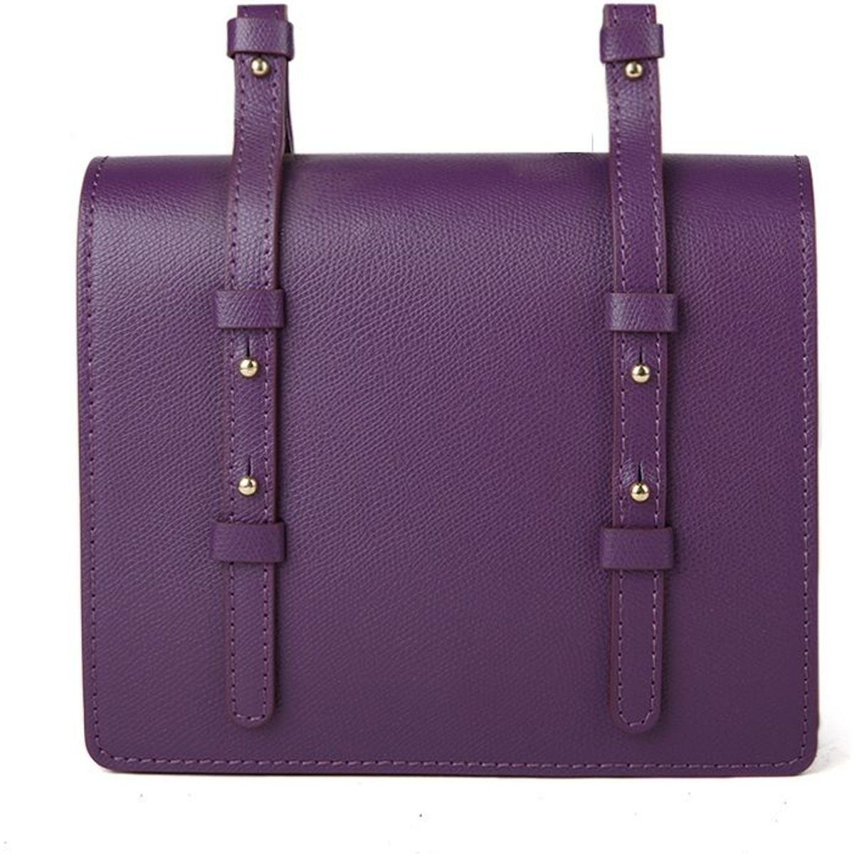 Strukturierte Schultertasche aus Narbenleder