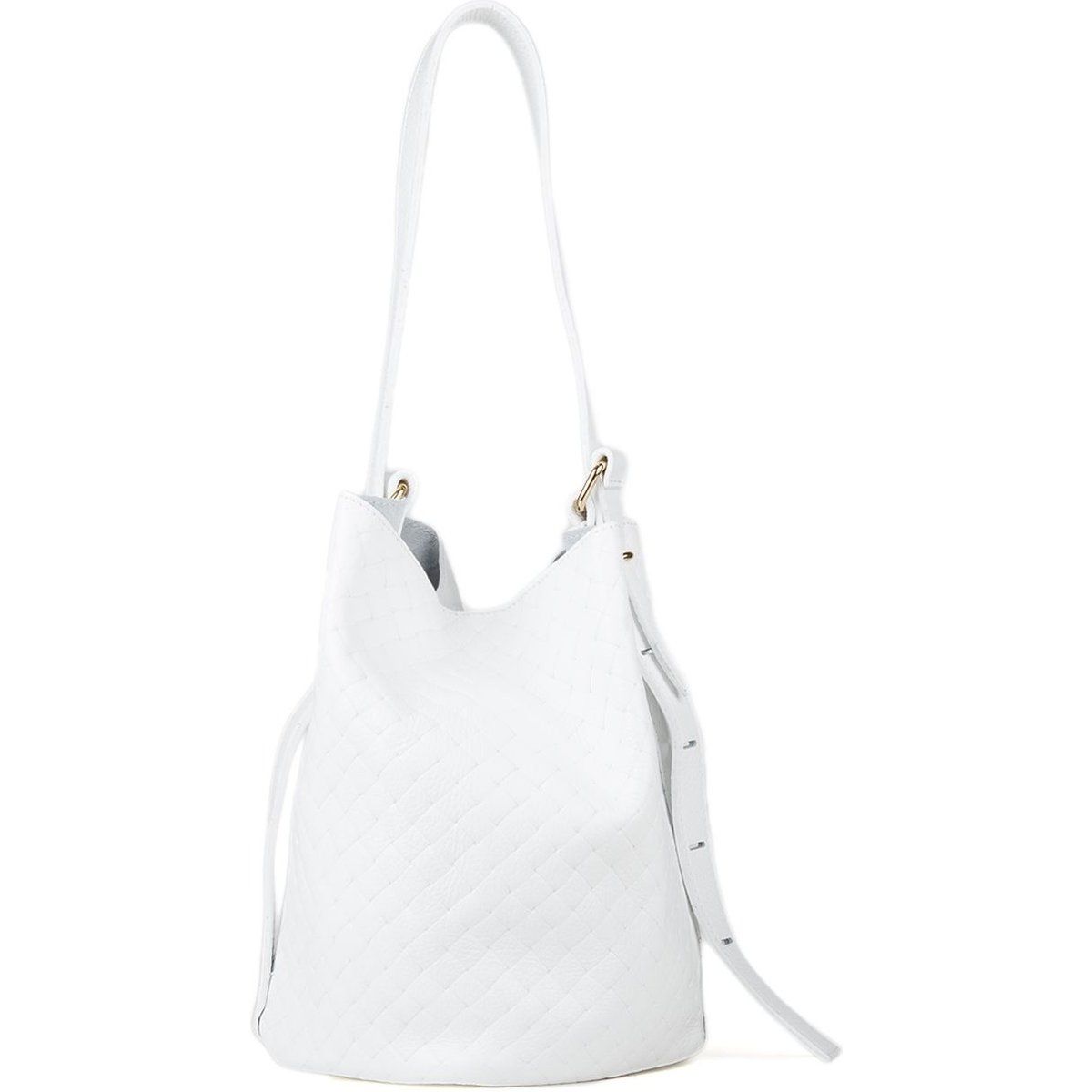 Geflochtene Beuteltasche aus Leder