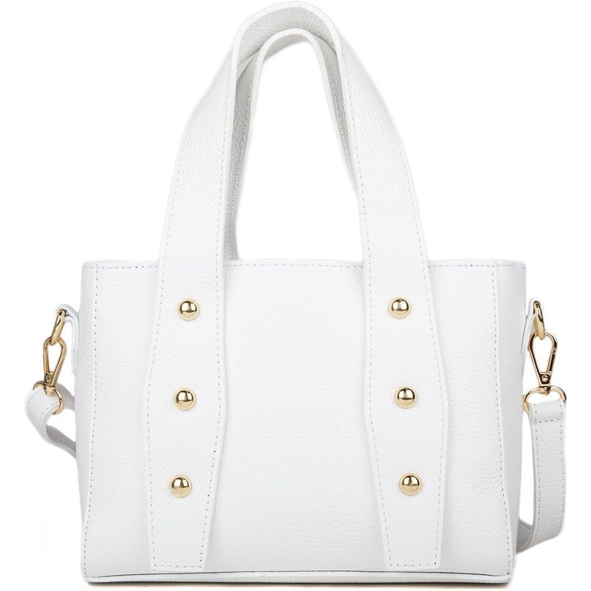 Besetzte Leder-Box-Handtasche