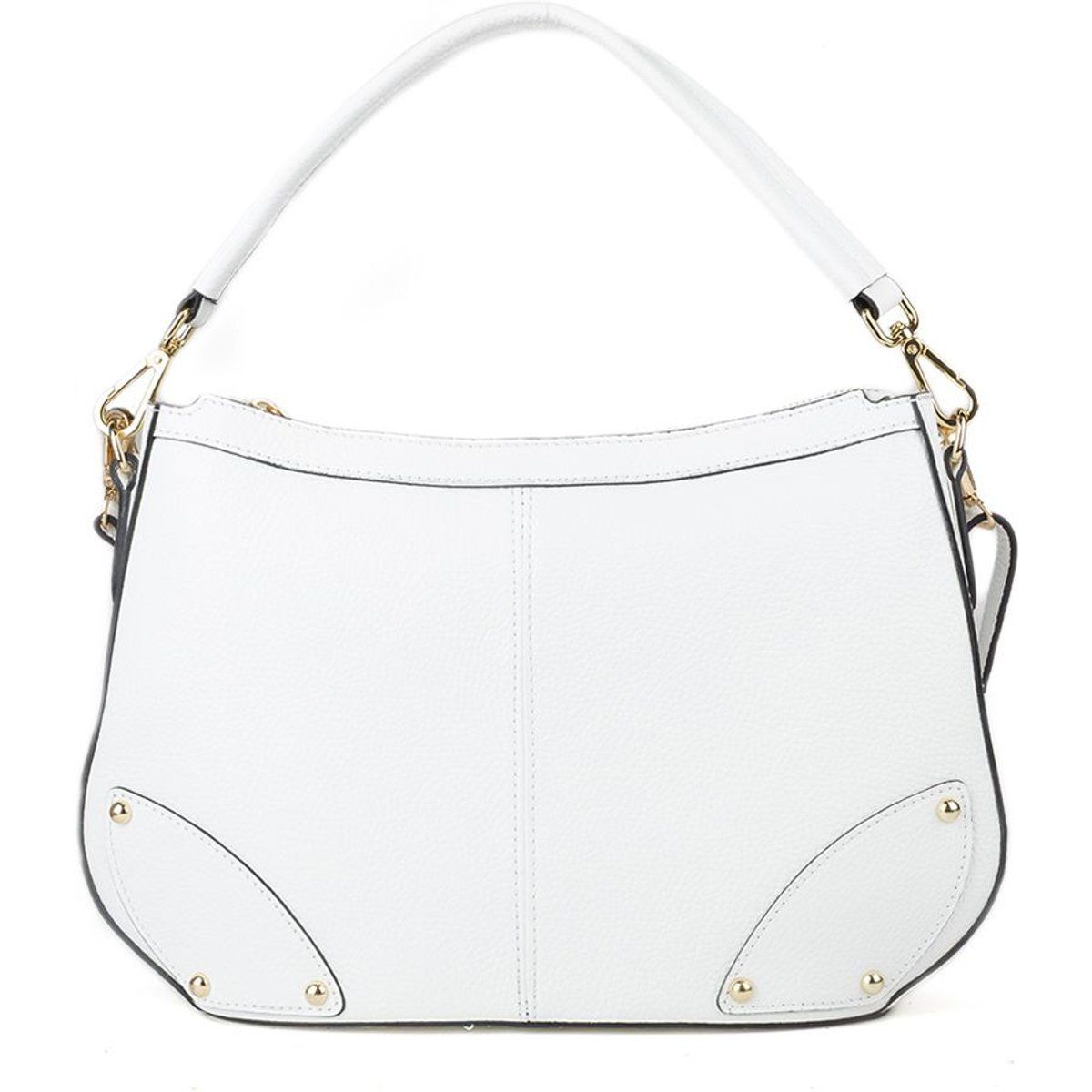 Elegante Leder-Schultertasche mit Nieten