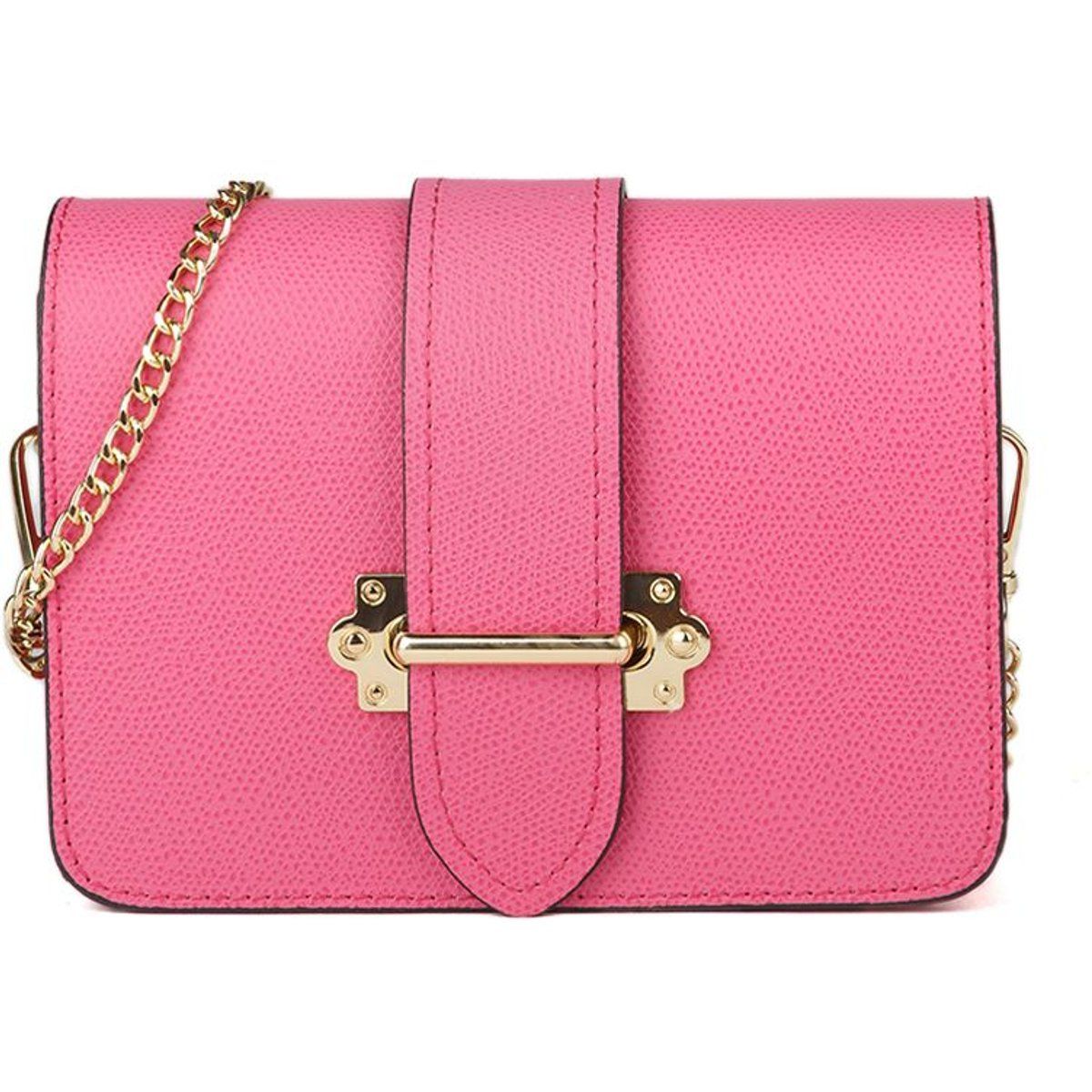 Strukturierte Ledertasche mit Verschluss