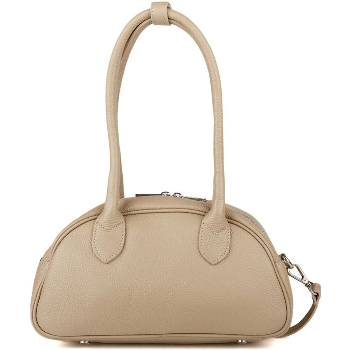 Bowling-Schultertasche aus genarbtem Leder
