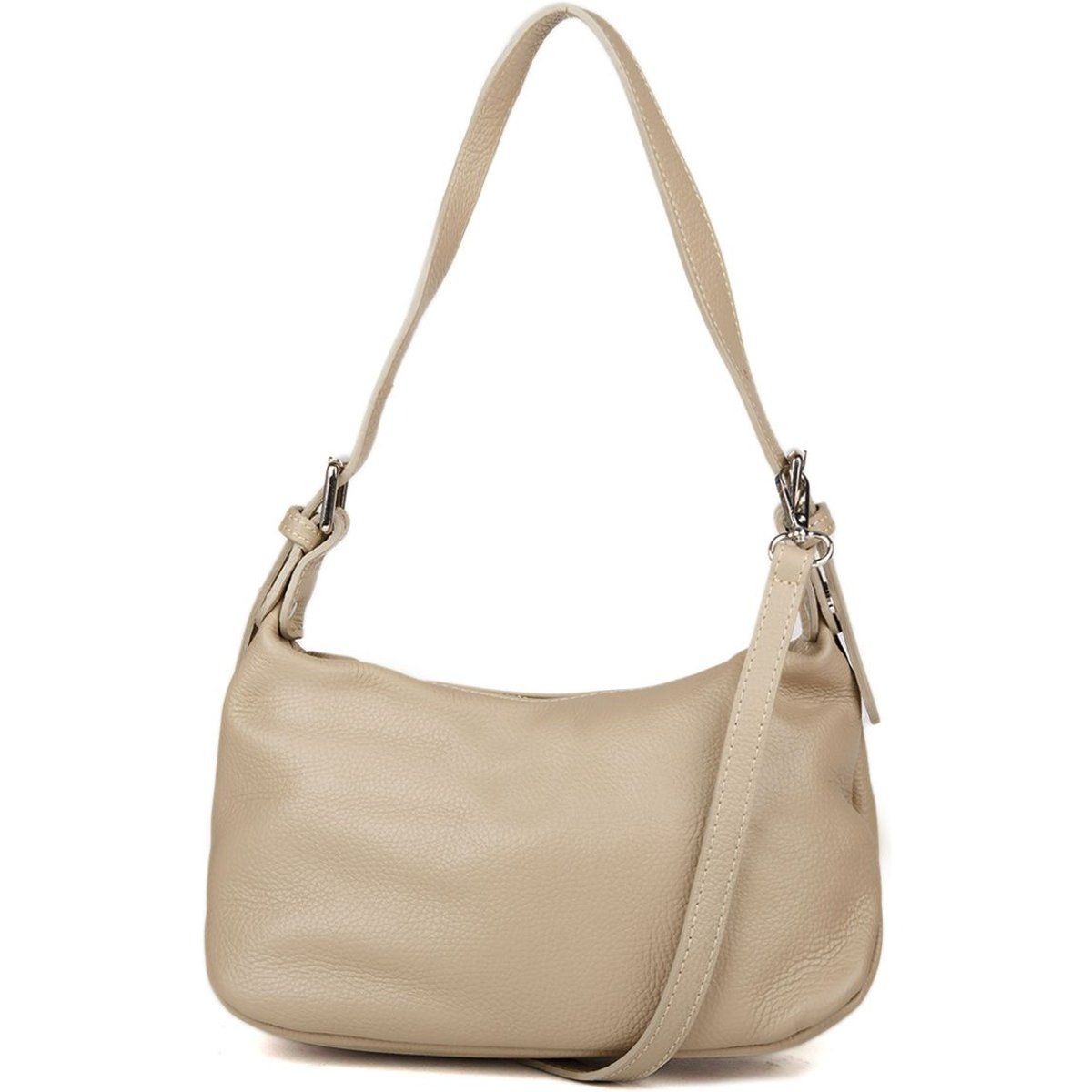 Kleine Schultertasche aus genarbtem Leder