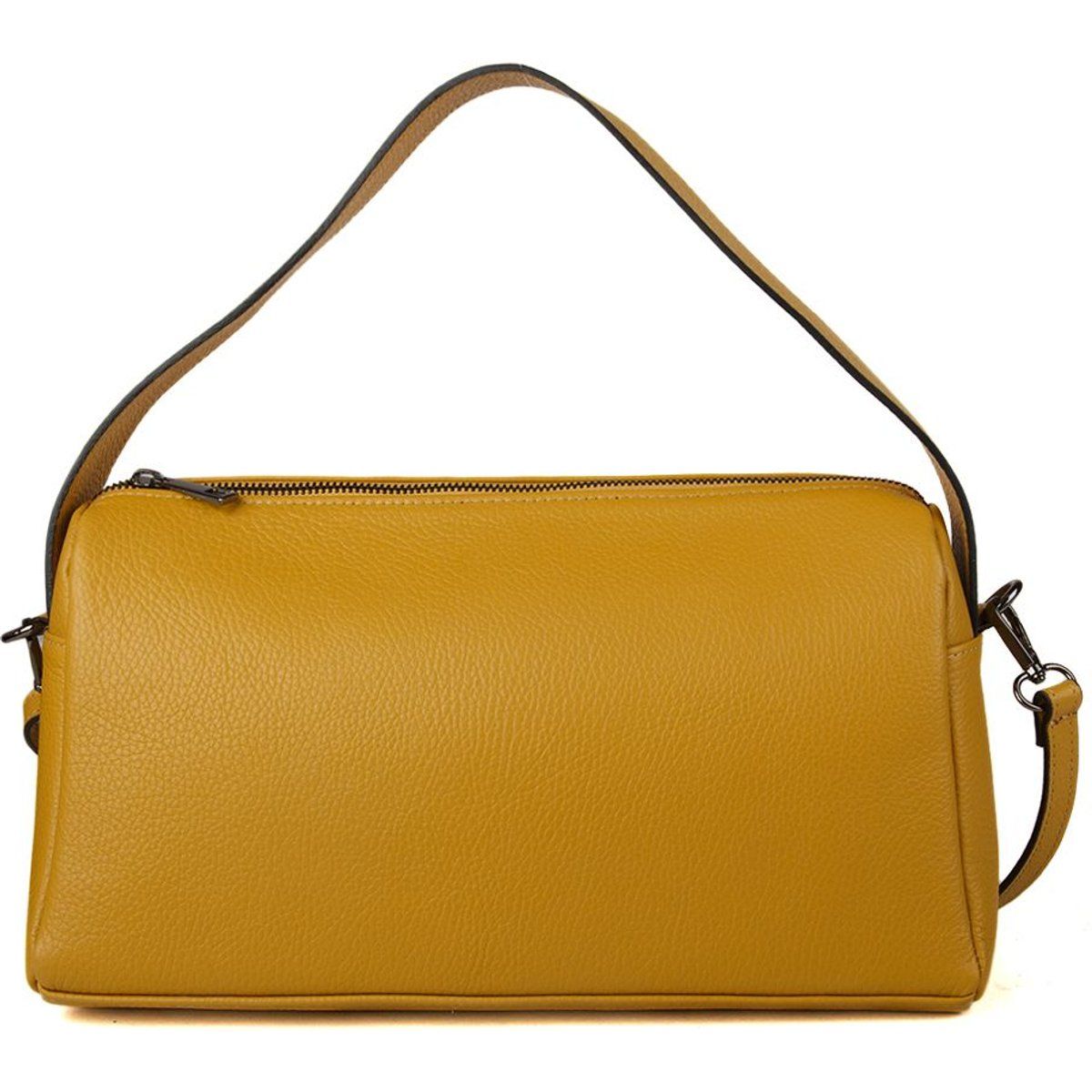 Strukturierte Schultertasche aus genarbtem Leder