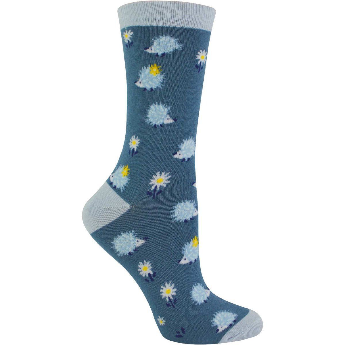 Socken mit Igel- und Gänseblümchen-Muster