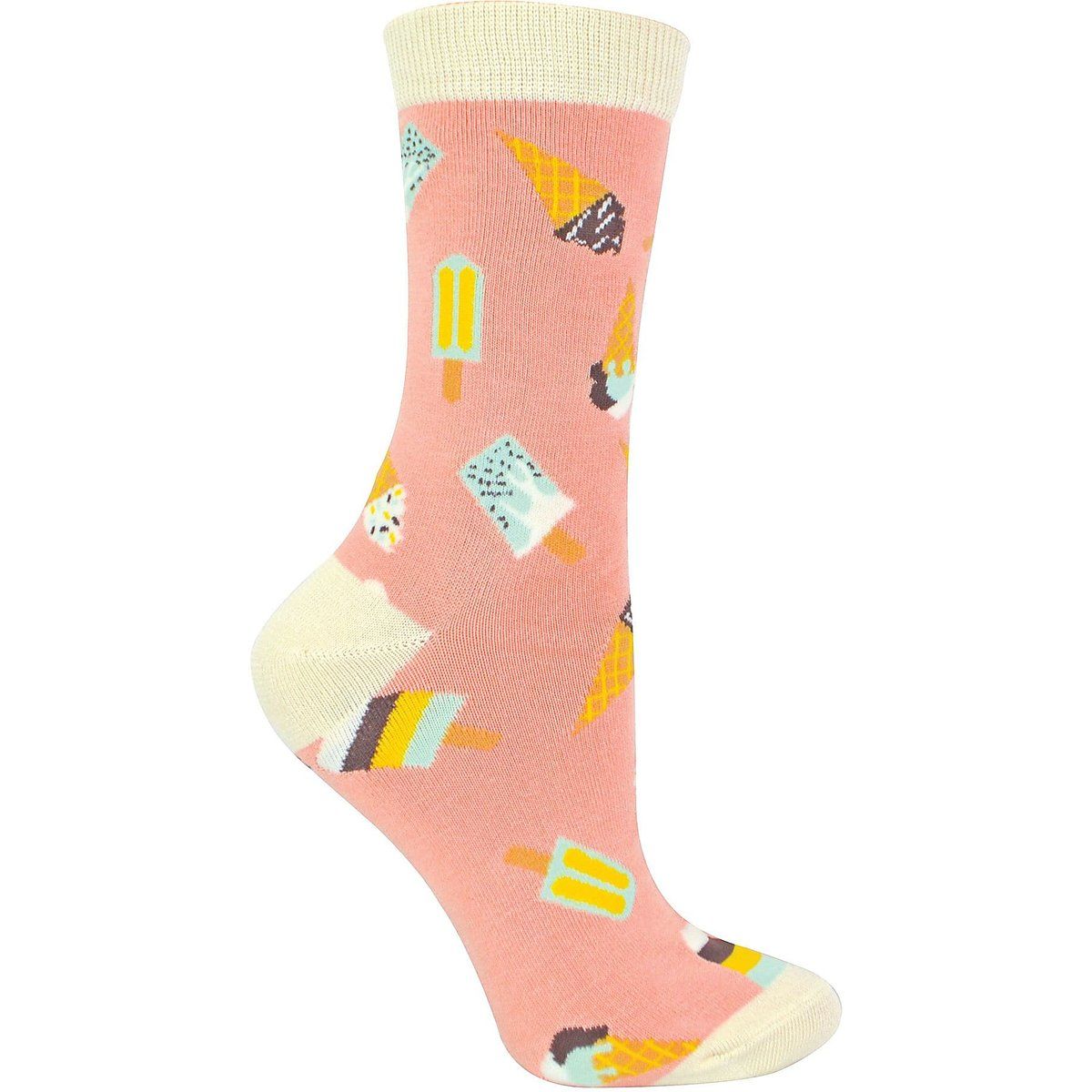 Verspielte Crew-Socken mit Eiscreme-Muster