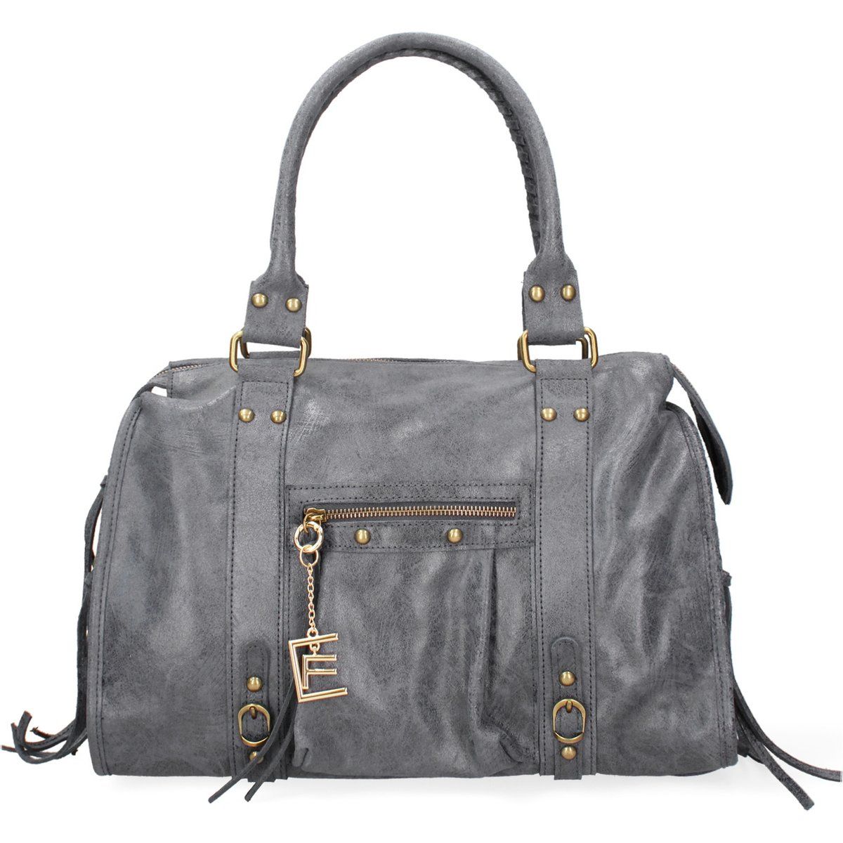 Henkeltasche aus gewaschenem Leder