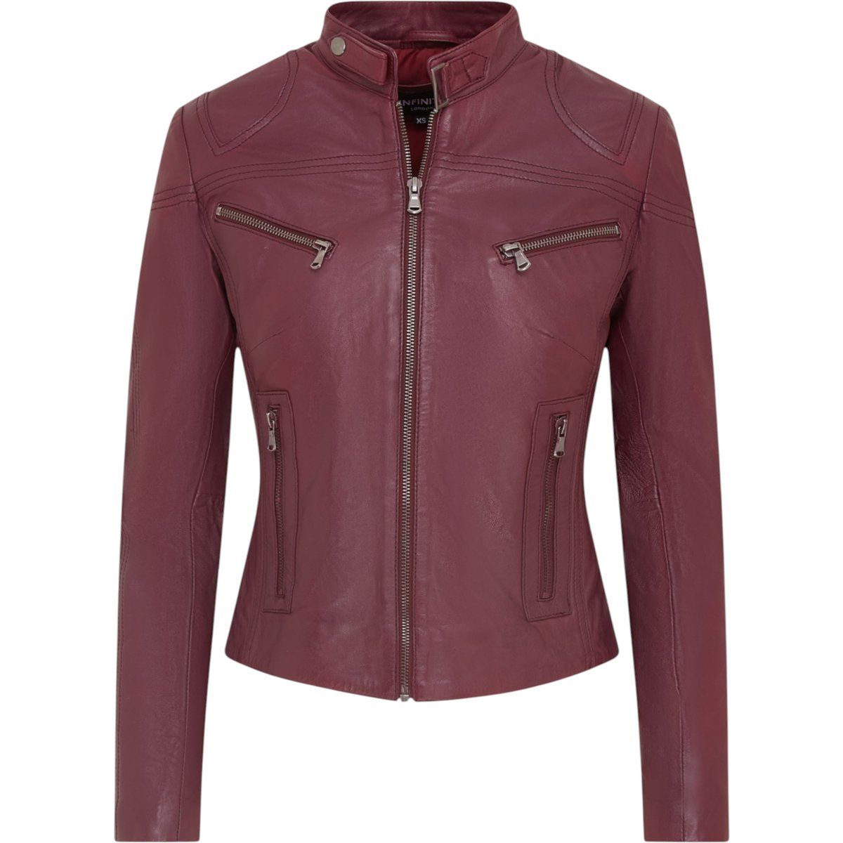 Slim-Fit Leder-Bikerjacke