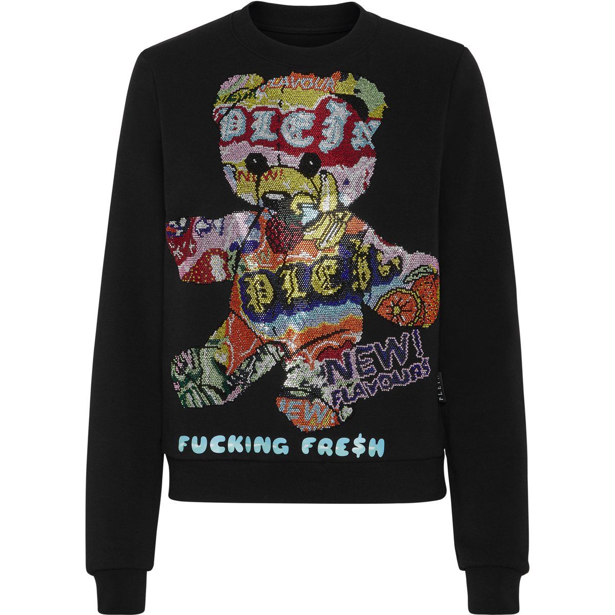 Sweatshirt mit Strass-Teddybär-Motiv