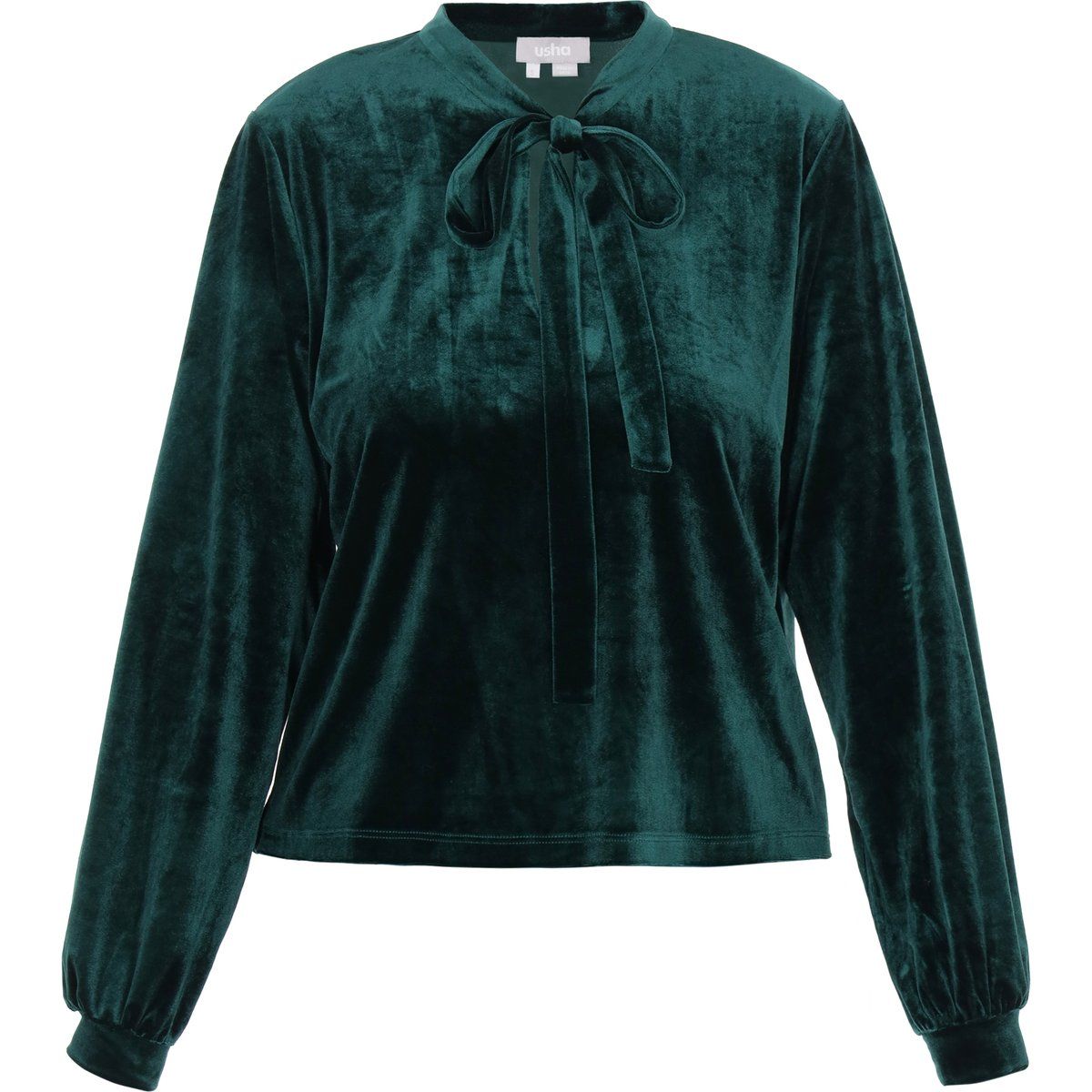 Elegante Samtbluse mit Schluppenkragen
