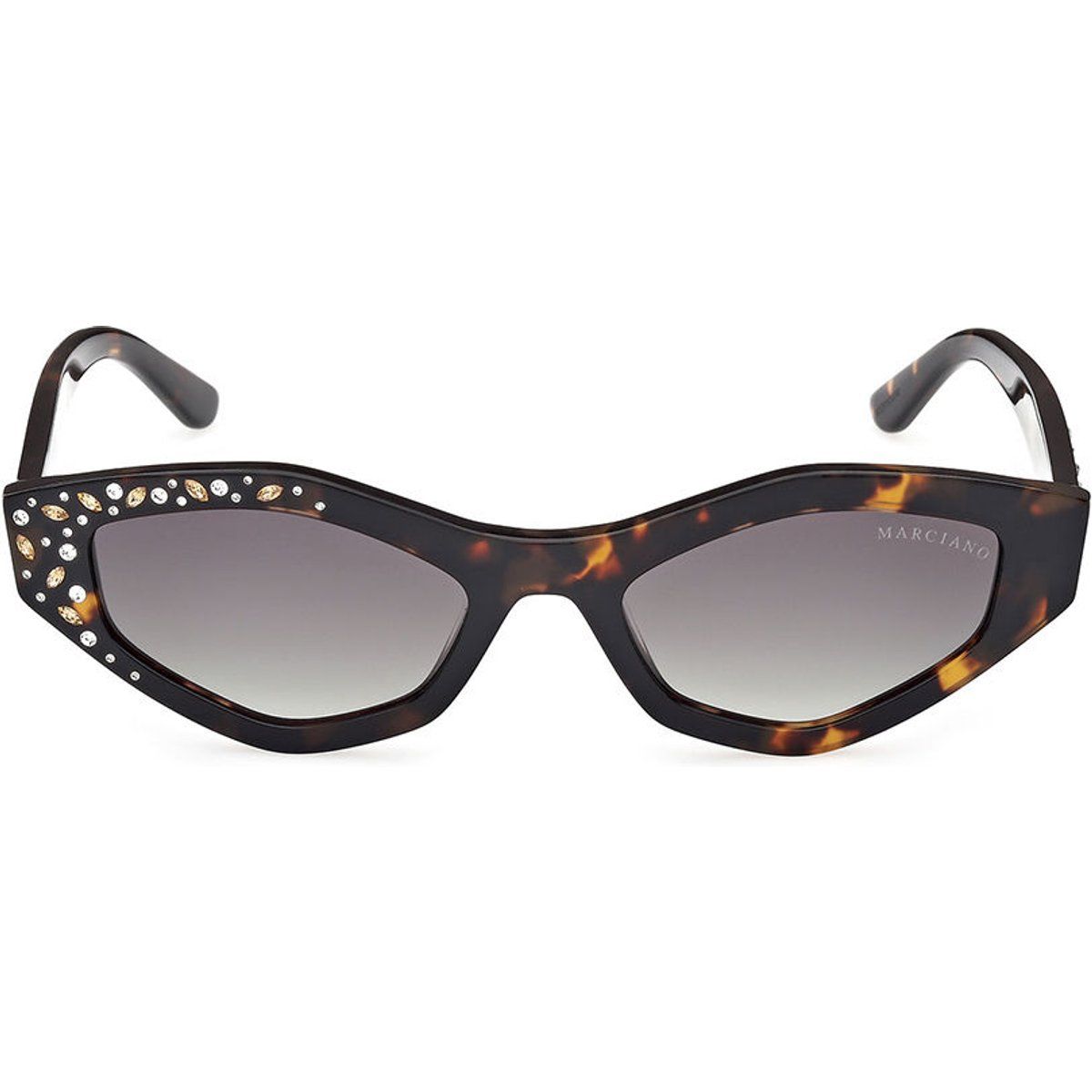 Geometrische Sonnenbrille mit Schildpattmuster