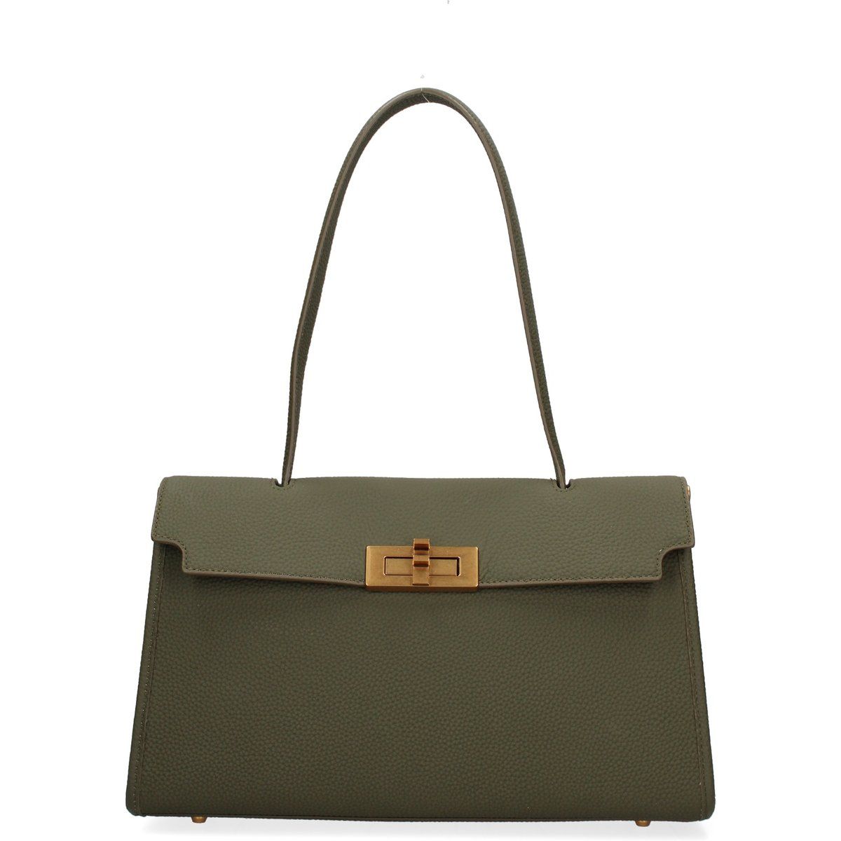 Strukturierte Schultertasche aus genarbtem Leder
