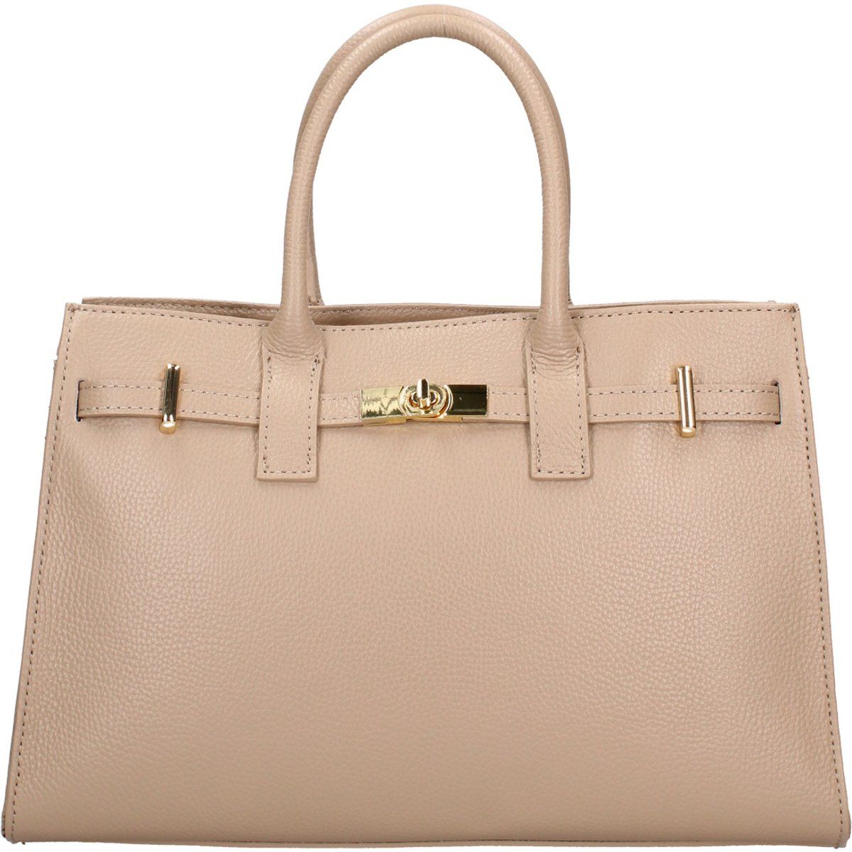 Elegante strukturierte Leder-Henkeltasche