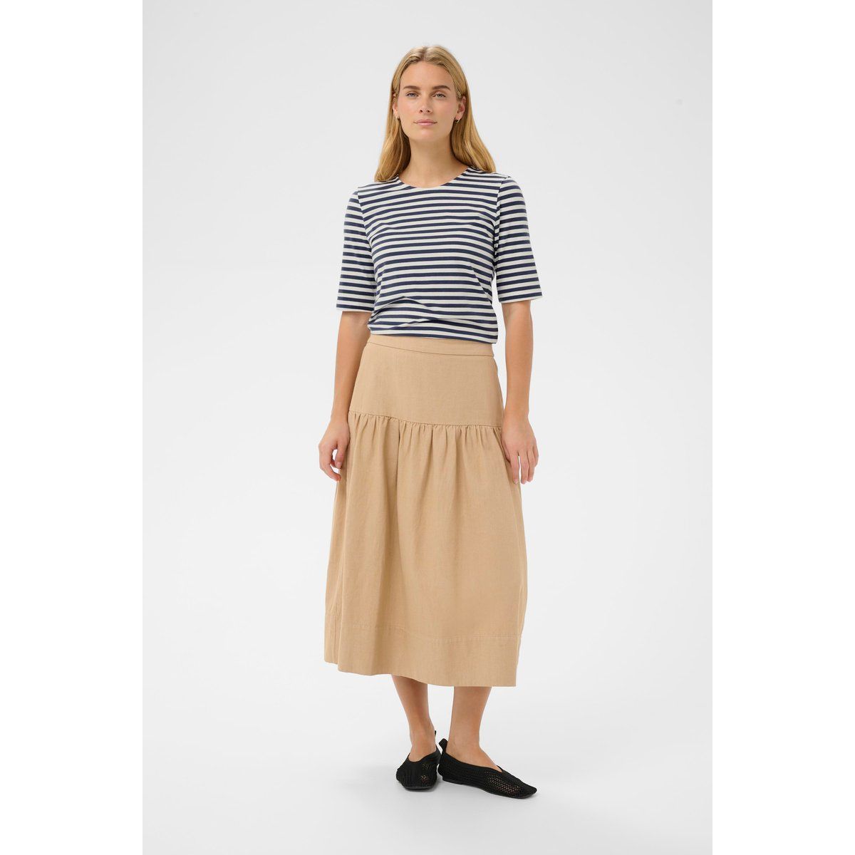 Gestreiftes T-Shirt mit halbem Arm