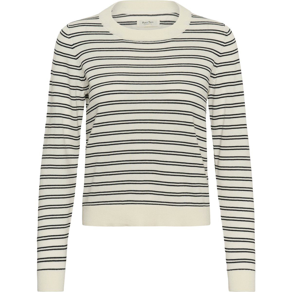 Gestreifter Bio-Baumwoll-Strickpullover