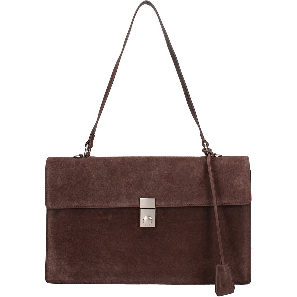 Klassische Schultertasche aus Wildleder