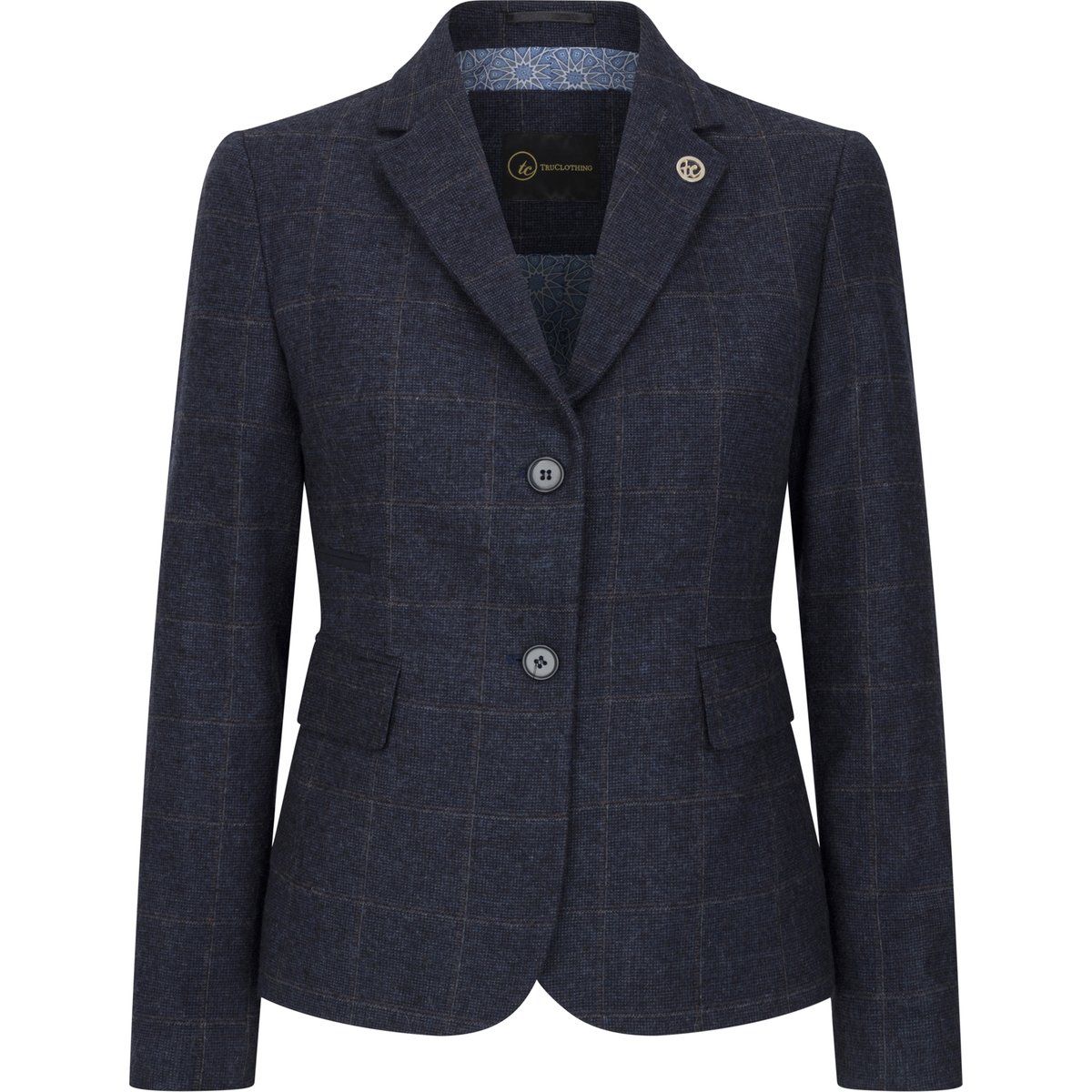 Taillierter Tweed-Blazer mit Karomuster