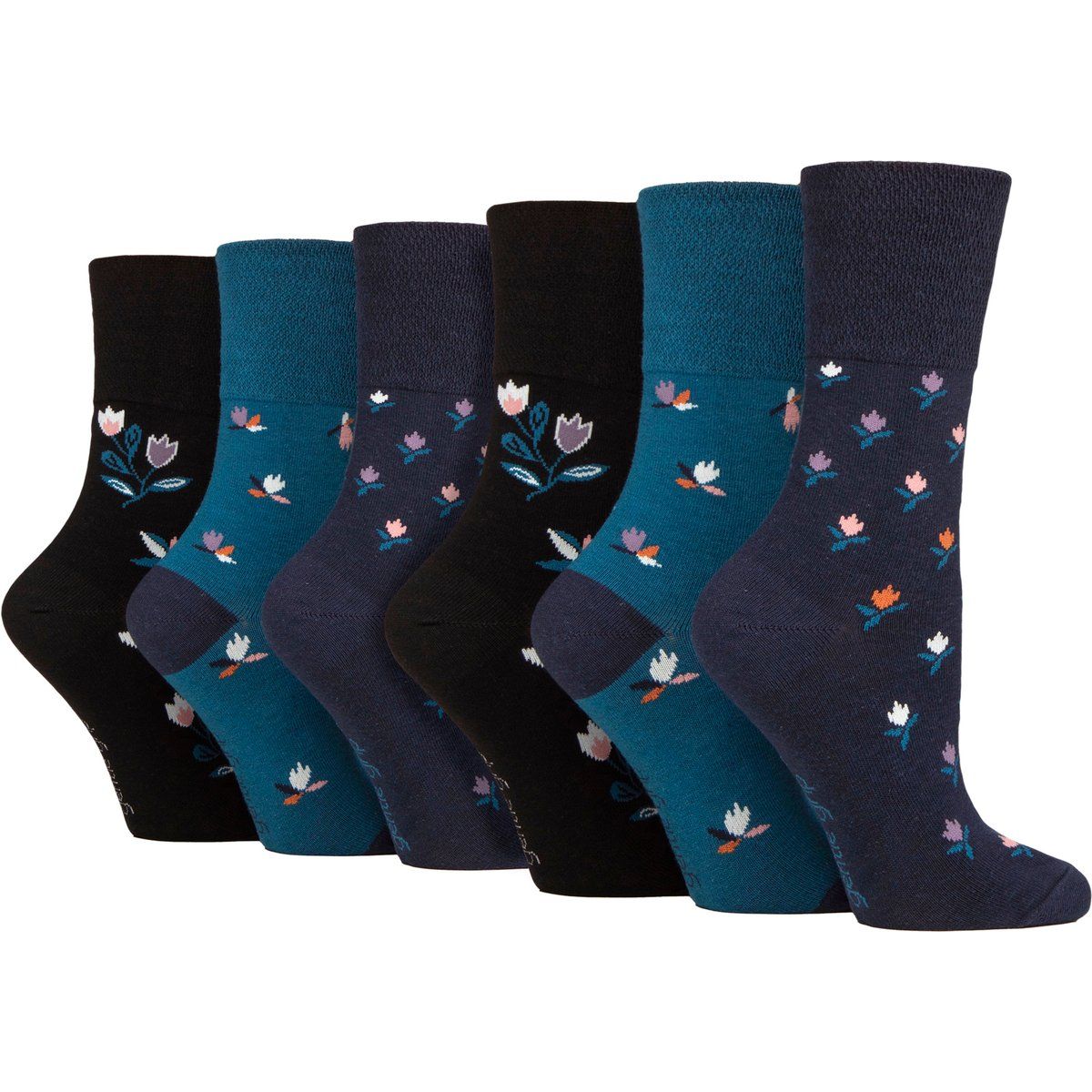 Baumwollsocken mit Blumenmuster ohne Gummizug