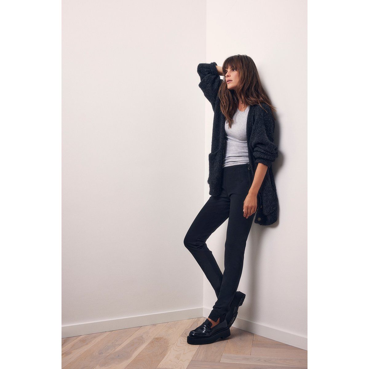 Figurbetonte Stretchhose mit hohem Bund