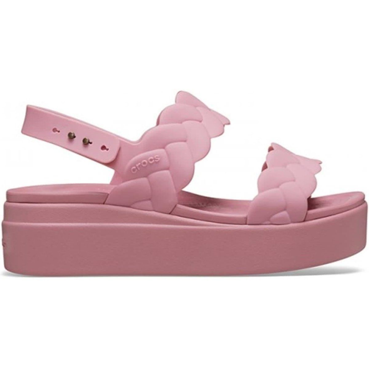 Plateau-Sandalen mit Flecht-Optik
