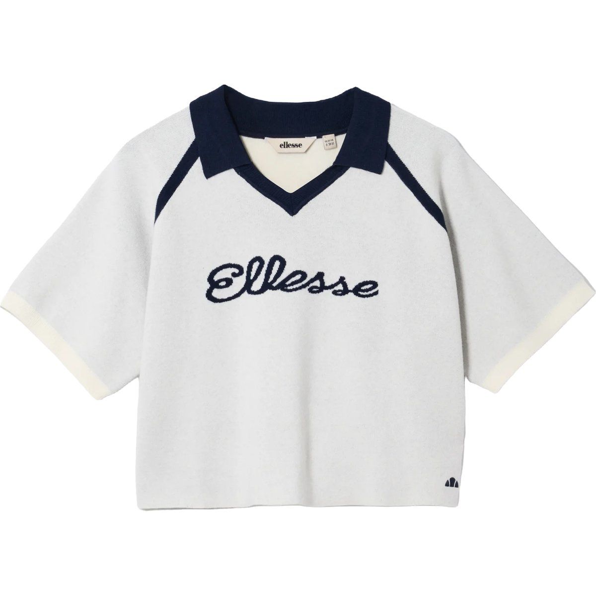 Gestricktes Brunelli Crop-Poloshirt