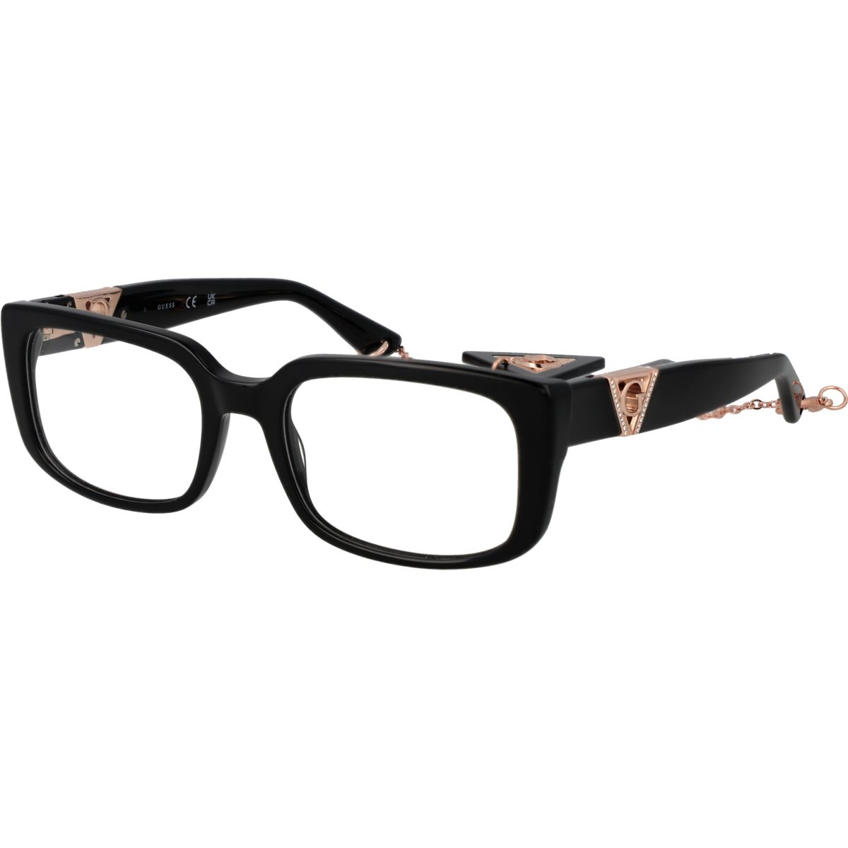 Elegante Rechteckige Fassung mit Kette