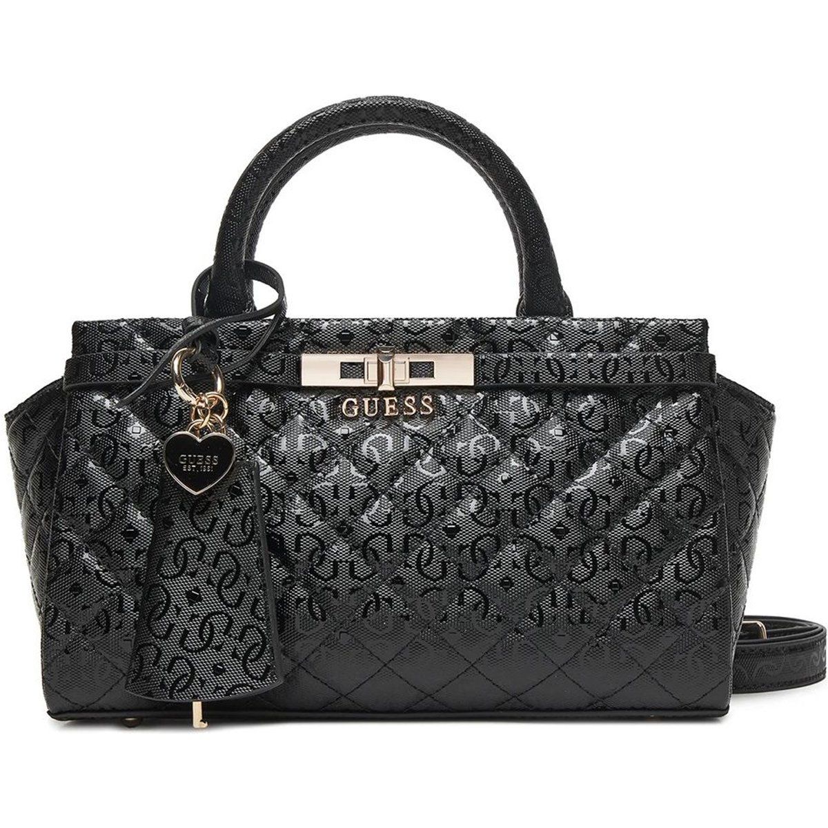Gesteppte Henkeltasche mit Logo-Muster