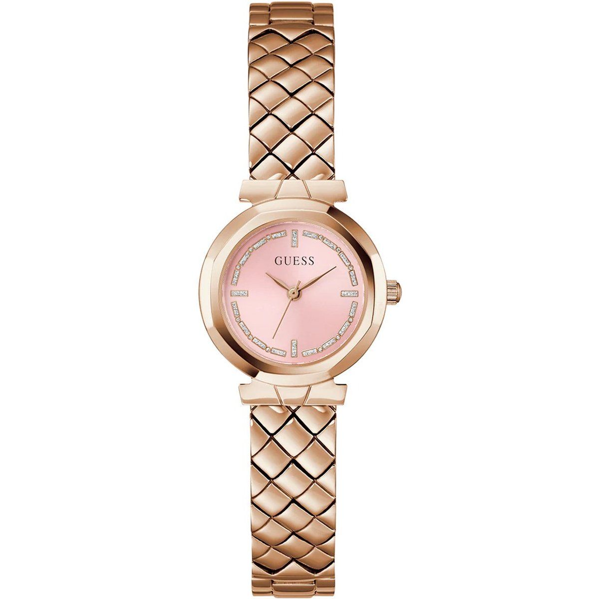 Zierliche Armbanduhr mit geprägtem Muster