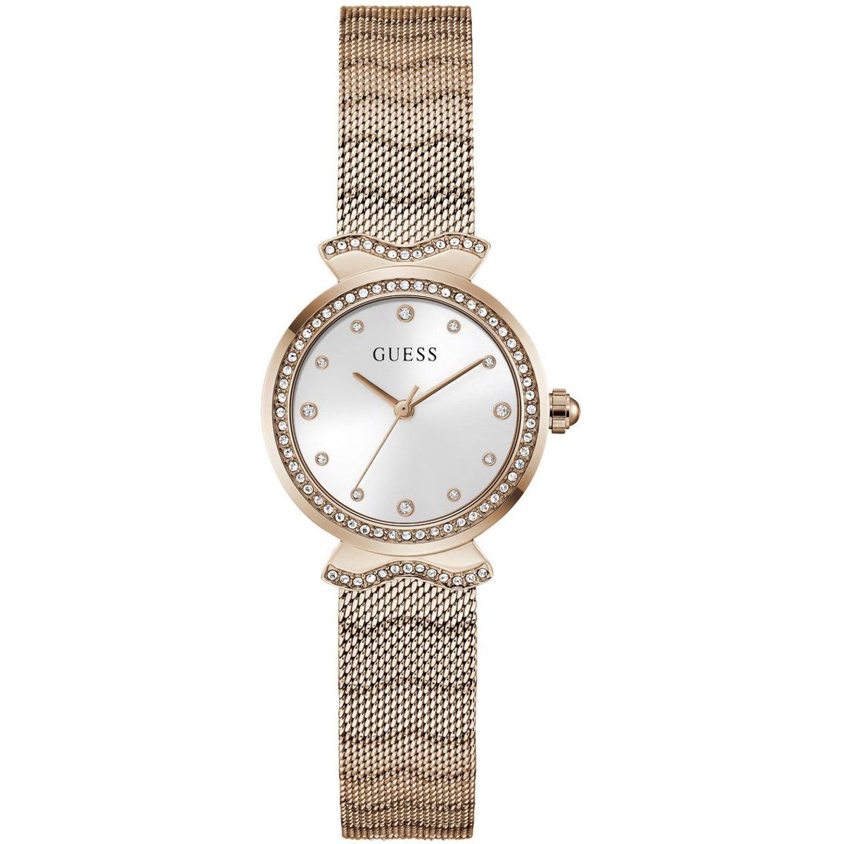 Kristallbesetzte Mermaid Mesh-Armbanduhr