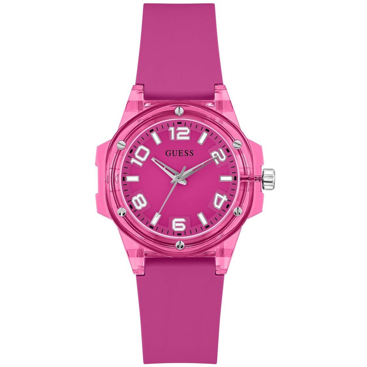 Kleine runde Analog-Armbanduhr aus Silikon